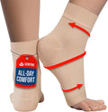 KEMFORD Ankle Compression Sleeve - Plantar Fasciitis Braces - Open Toe Compression Socks for Swelling, Sprain, Neuropathy, Foot Arch Support for Men and Women - 15-20mmhg, M, Beige