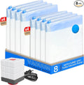 Vacuum Storage Bags for Clothing, 8 Pack Vacuum Seal Bags (4 Jumbo, 4 Large) for Clothes, Comforters, Blankets, Bedding, Space Saver Bag with Electric Pump (2025 Upgrade)