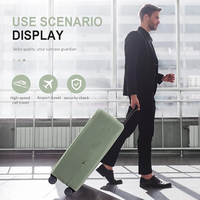Travel Luggage Cover Suitcase Protector Scratch-Resistant Fit 19-31 Inch Suitcase, Not Included Suitcase (Cyan, L(26-27 inch))