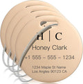 Stainless Luggage Tags for Suitcases 4 Pack: Metal Personalized Luggage Tags for Backpacks & Bags with Customizable Texts (Rose Gold)