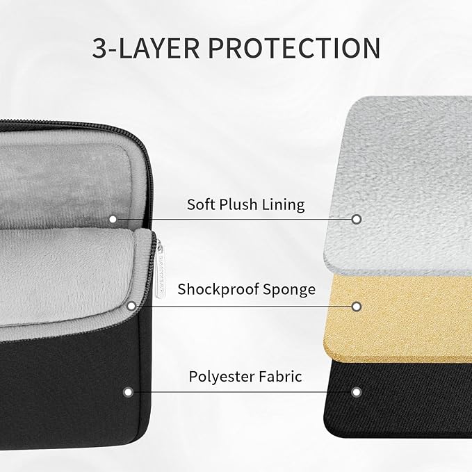 RAINYEAR Laptop Sleeve Case 15.6 Inch, Protective Portable Case with Front Pocket, Briefcase Handbag Computer Carrying Bag Laptop Bag Compatible for HP, Dell, Asus, Lenovo, Notebook, Black