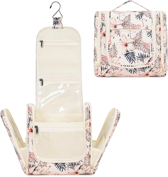 Narwey Hanging Toiletry Bag for Women Travel Makeup Bag Organizer Toiletries Bag for Cosmetics Essentials Accessories