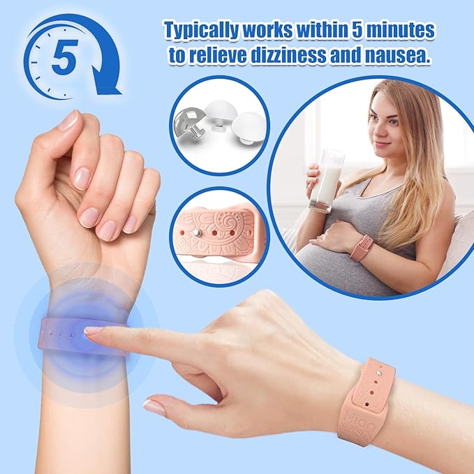 Motion Sickness Bracelets Sea Sickness Wristbands for Motion Sickness / Morning Sickness /Pregnancy Nausea Anti Nausea Wristband Acupressure Nausea Bands Motion Sickness Bands（3Pairs-Bule+Beryl+Black）