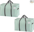 VENO 2 Pack Moving Bags, Heavy Duty, Moving Boxes Alternative, Packing Storage Supplies for Dorm Room Essentials with Zipper for Clothes, Extra Large Totes for Packaging (Shiny Light Green, 2 Pack)