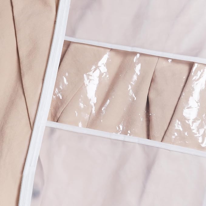 Zilink Clear Suit Coat Bags for Storage 50-inch Dress Bags for Hanging Clothes with 3" Gusset Suit Cover Bag for Coat, Dress Closet Storage