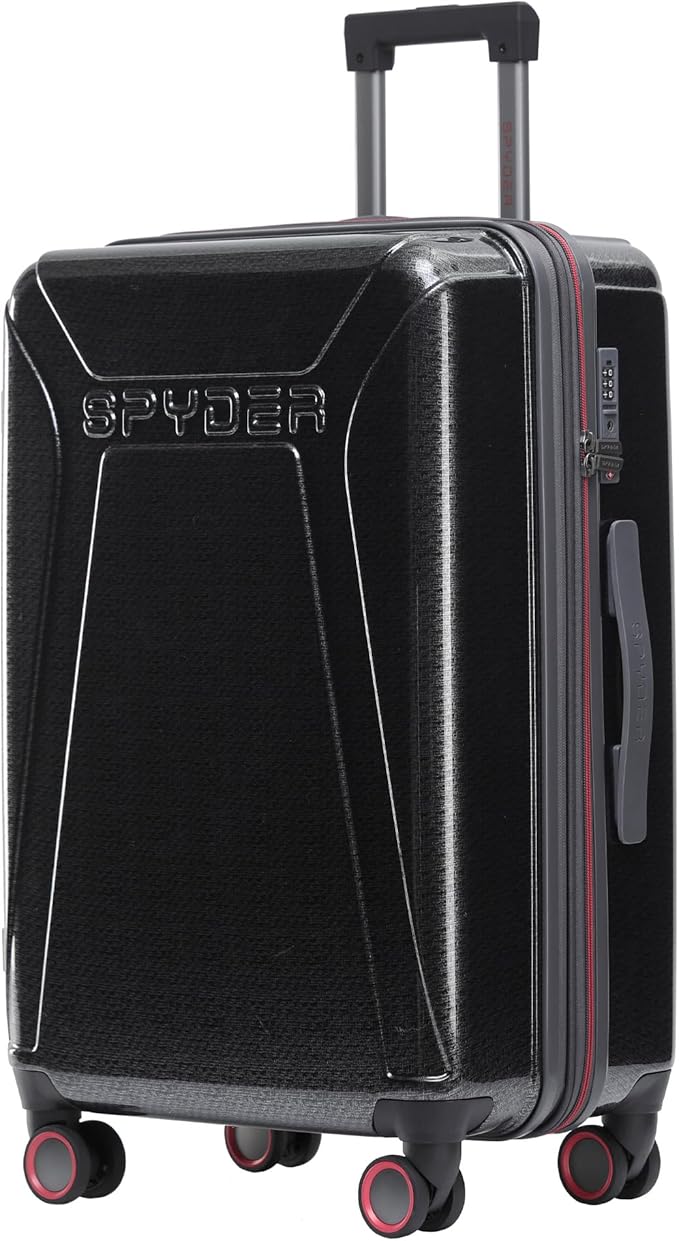 Spyder Traverse 25 Inch Medium Expandable Hardside Upright Suitcase with 360° Spinner Wheels, TSA Approved Lock, Charcoal