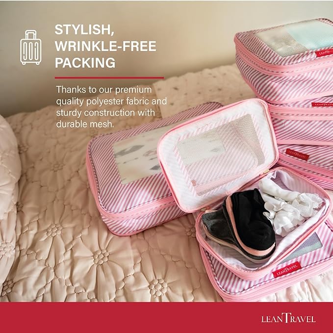 Compression Packing Cubes for Travel Organizers with Double Zipper, LeanTravel