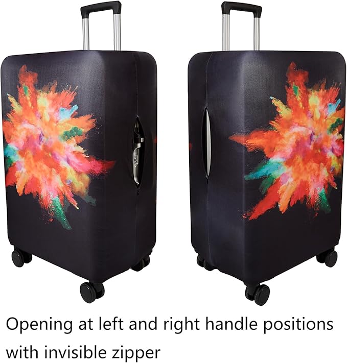 WUJIAONIAO Travel Luggage Cover Baggage Suitcase Cover Protector Skins 18-32 Inch (Graffiti, L (for 25-28 inch luggage))