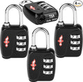 TSA Locks 4-Pack - Ultra Lightweight Travel & Gym Combo Locks (54g Each!), TSA Approved Secure Luggage Locks for Suitcases, School Backpacks, Lockers - 3-Digit Code, 2.36in Compact Design