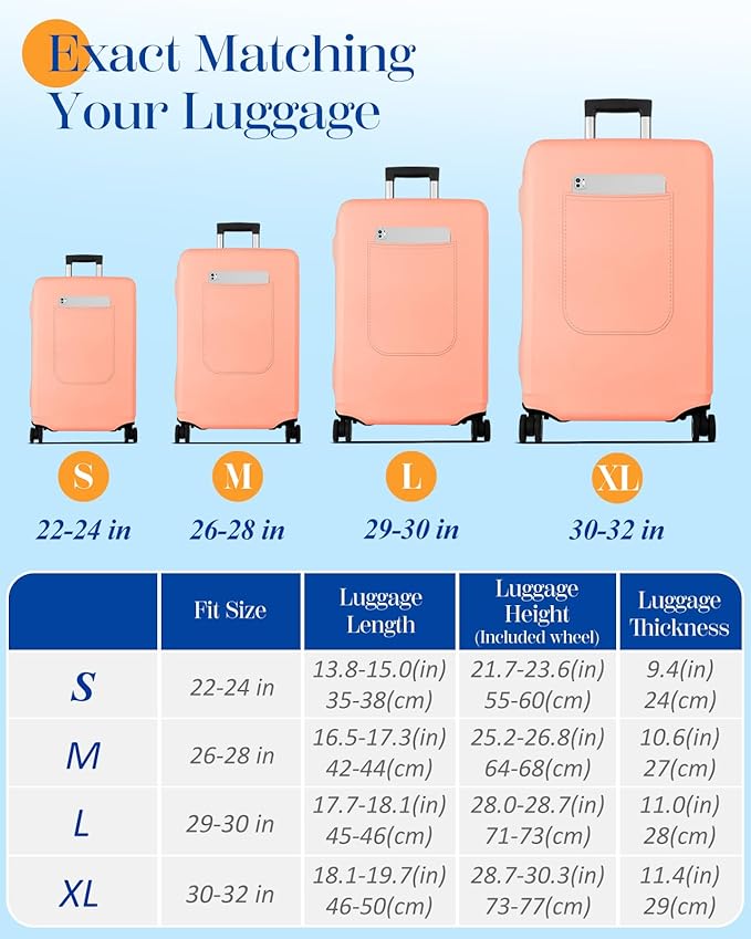 Slohif Luggage Cover for Suitcase Tsa Approved Protector - Luggage Sleeve Suit Case Cover Travel Stretch Large Baggage Case Protective Washable Fit 29-30 Inch Rose