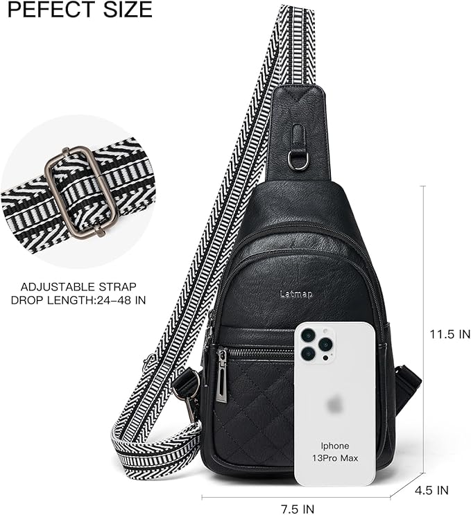 Sling Bag For Women Fanny Pack Crossbody Travel Shoulder Belt Bags Tote Backpack Purse Faux Leather