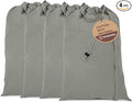 LFH Home Cotton Canvas Large Laundry Bag with Handle, Heavy Duty Drawstring Closure Washable Laundry Bags, School Travel, Home, Hotel, College Dorm, Organizer Sack, Toys Clothes 28x40 (Pack of 4)-Grey