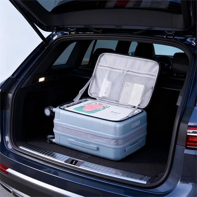Hanke Hardside Expandable Checked Luggage, 24 Inch Top Opening Trunk Luggages with Spinner Wheels, All-PC Hard Shell Suitcase, Lightweight TSA Checked-Medium(Grey, 83L)