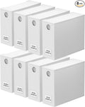SpaceAid 8 Pack Bed Sheet Organizers and Storage, Foldable Organizer for Linen Closet, Sheets Set Folder Keeper with Window XL (Queen & King Size) Organizing Bedding Container, White 91ZDSN-SL24-W8