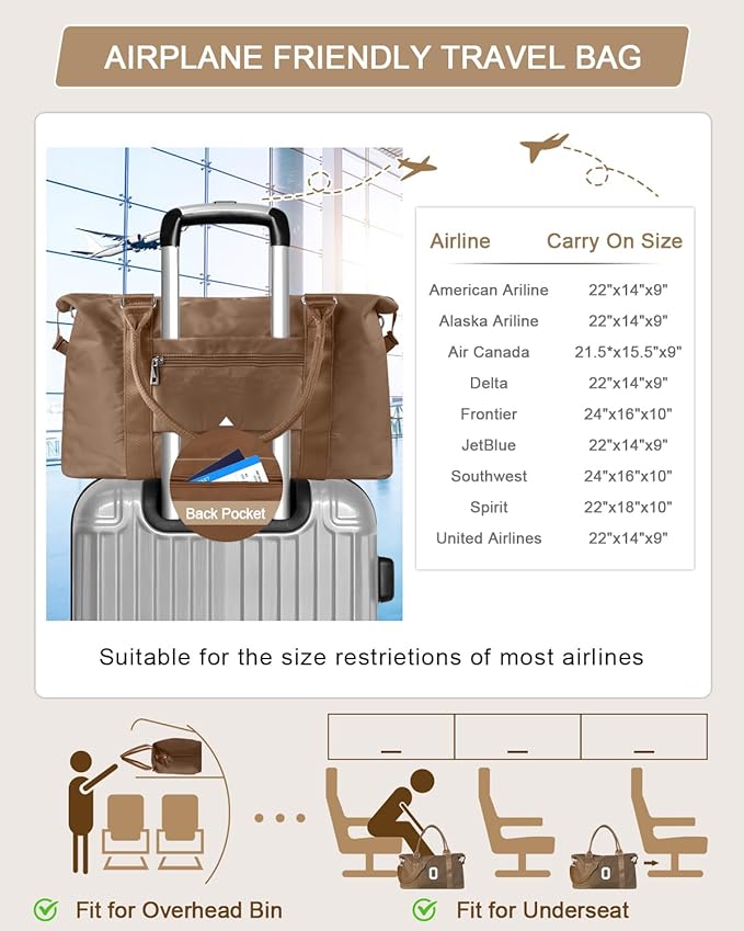 Birthday Graduation Gifts for Daughter,Initial Travel Duffel Bag Sports Gym Bag for Girls Teen Kids Birthday Gifts,Personalized Weekender Bag Carry On Tote Bags Cute Overnight Bag for Women(Brown, O)