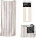 Nomadix Original Towel - Perfect for Beach, Pool, Travel, Camping, Yoga - Made with Recycled Materials - Super Absorbent - Sand Resistant - Cabana Stripe Beige - 72.5x30
