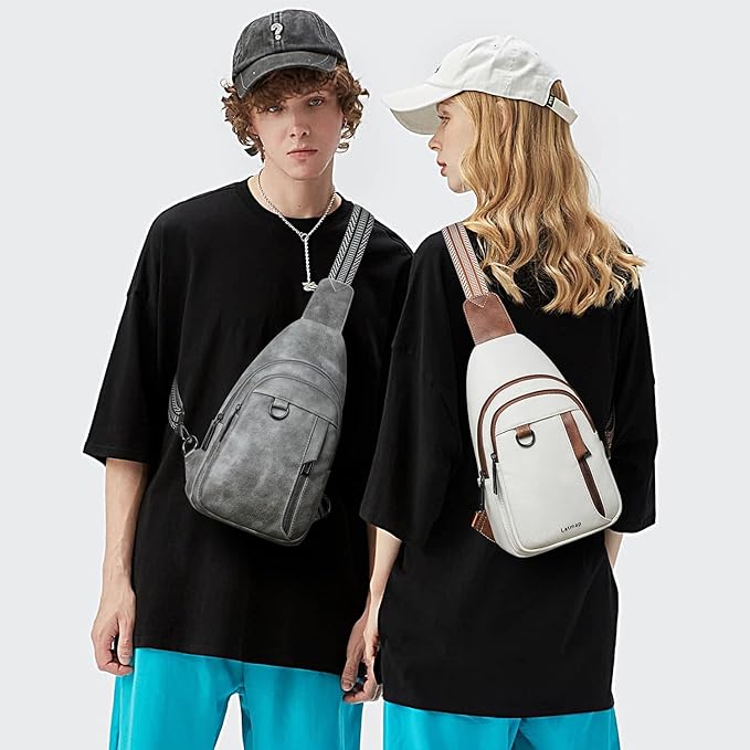 7L Sling Bag for Women Men Leather Small Sling Backpack Daypack Anti Theft Fanny Pack Crossbody Purse Travel