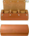 Barton Leather Watch Roll for 3 Watches | Convenient Organizer Case for Travel & Storage | Fits Classic & Smart Watches (Up to 46mm) | Compact, Durable, Lightweight, Stylish - Brown
