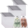 Set of 24 Transparent Shoe Bags for Travel Large Clear Shoes Storage Organizers Pouch with Rope for Men and Women