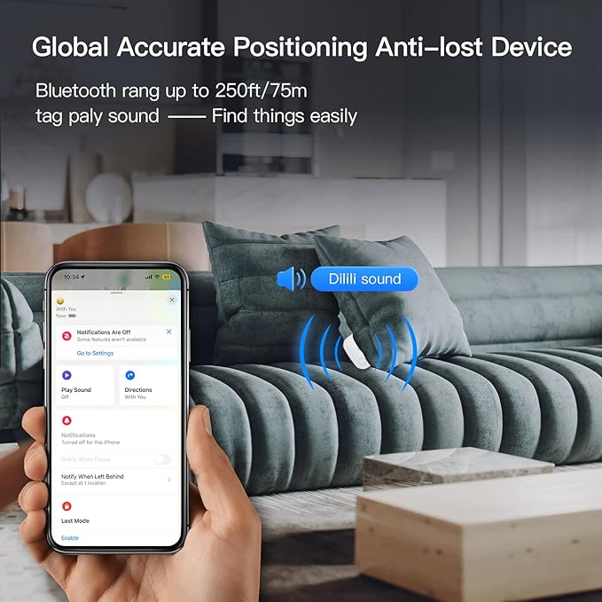 Air Tracker Tag 4 Pack Bluetooth Luggage Tracker tag Locator Works with Apple Find My,Smart Tracker for Suitcase, Bag, Backpack, Wallet,Replaceable Battery Smart tag Item Finder