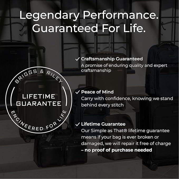 Briggs & Riley Domestic 22" Carry On Expandable Spinner - Luggage for Travel, Suitcases with Wheels, Softside Rolling Bag for Men & Women - ZDX Collection, Black