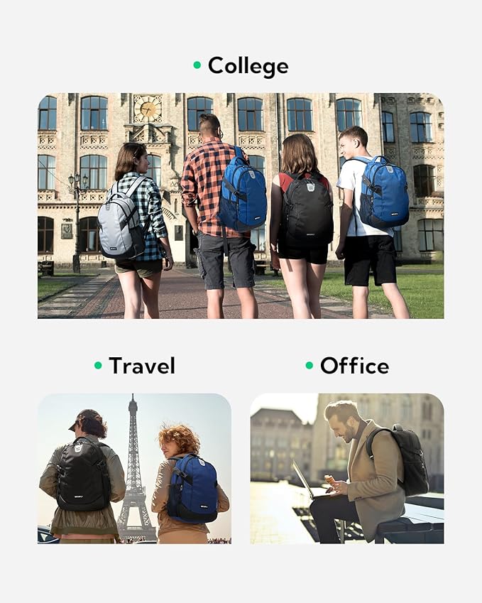 WATERFLY Small Casual Travel Backpack: 20L for Men Women Work Commuter Everyday EDC Daypack Hiking Gym Sport Workout Grey