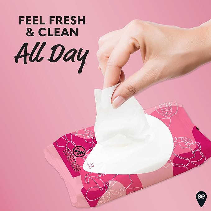 Summer's Eve Sheer Floral Daily Refreshing Feminine Wipes, Removes Odor, pH balanced, 32 Count, 4 Pack