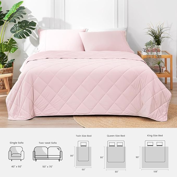 Cozy Bliss Cooling Throw Blanket for Hot Sleepers, Q-Max 0.4 Cooling Comfort 50x70, Cold Blankets for Night Sweats Sleeping, Ultra-Cool Lightweight Breathable Summer Blanket for Bed Travel