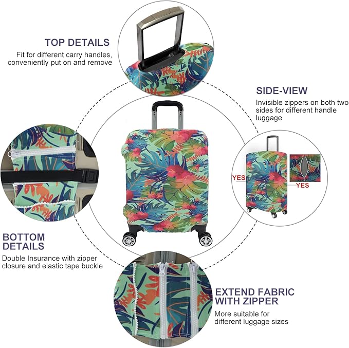 Travel Luggage Cover, Suitcase Protector Bag Fits 22-24 Inch Luggage Colorfulmaple