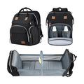 DERJUNSTAR Baby Diaper Bag Backpack, Diaper Changing Station, Baby Bags for Boys Girls,Waterproof Changing Pad,USB Charging Port,Pacifier Case, Sunshade and Toy Bar,