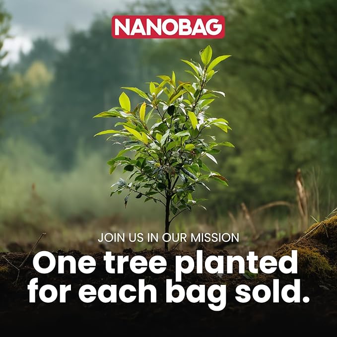 Nanobag Ultra-Lightweight Foldable Tote for Women & Men, Reusable Grocery & Travel Bag, Packable Collapsible Compact Market Essential (Standard Forest)