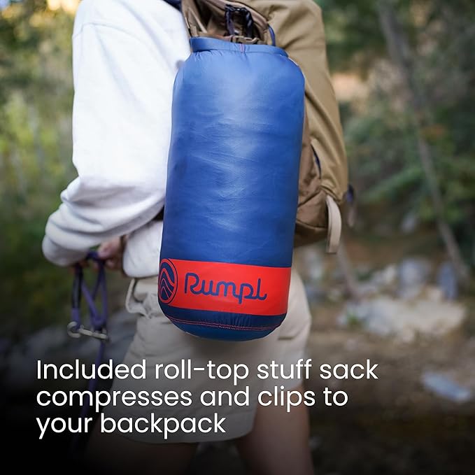 Rumpl Original Puffy Blanket - Warm, Water-Resistant Camping Blanket with 100% Recycled Synthetic Insulation, 52"x75", Original Puffy V2, Sierra Sunset Fade