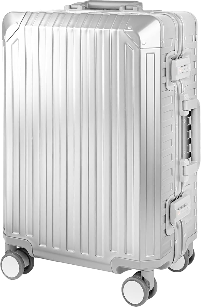 X2 All Aluminum Luggage Suitcase 3 Sizes (20",26",29") TSA Lock Carry On Silver (Double Set 20" & 29")