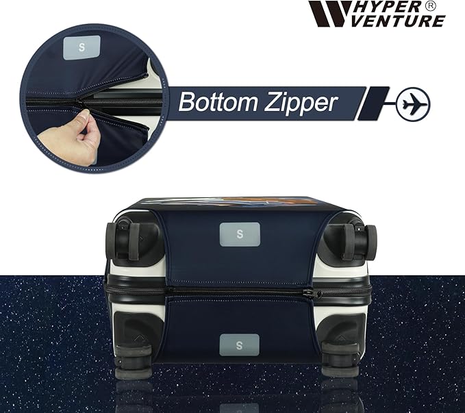HYPER VENTURE Washable Luggage Cover - Fashion Suitcase Protector Fits 31-32 Inch Luggage (Journey, XL)