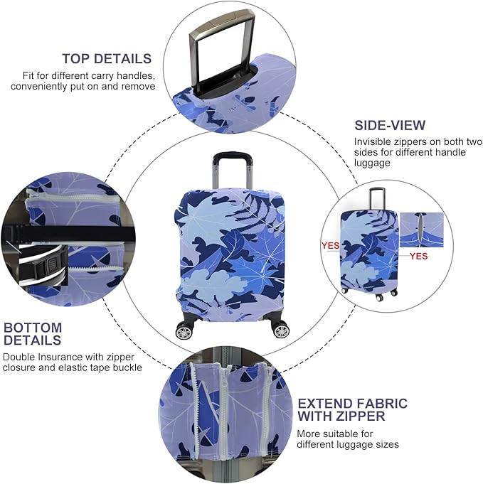Travel Luggage Cover, Suitcase Protector Bag Fits 19-20 Inch Luggage Bluemaple