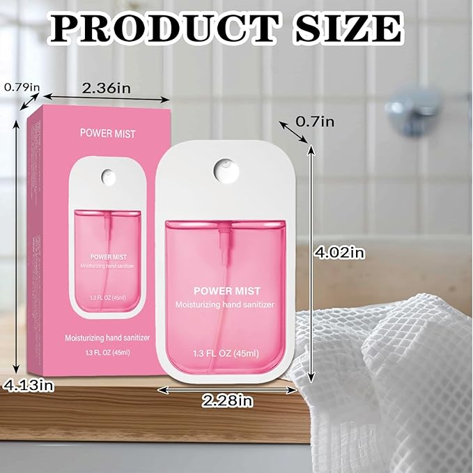 Power Mist Hydrating Hand Sanitizer Spray, Portable Travel-Size Hand Sanitizer Spray, 500-Sprays Each，Suitable for Both Adults and Children (Citrus)
