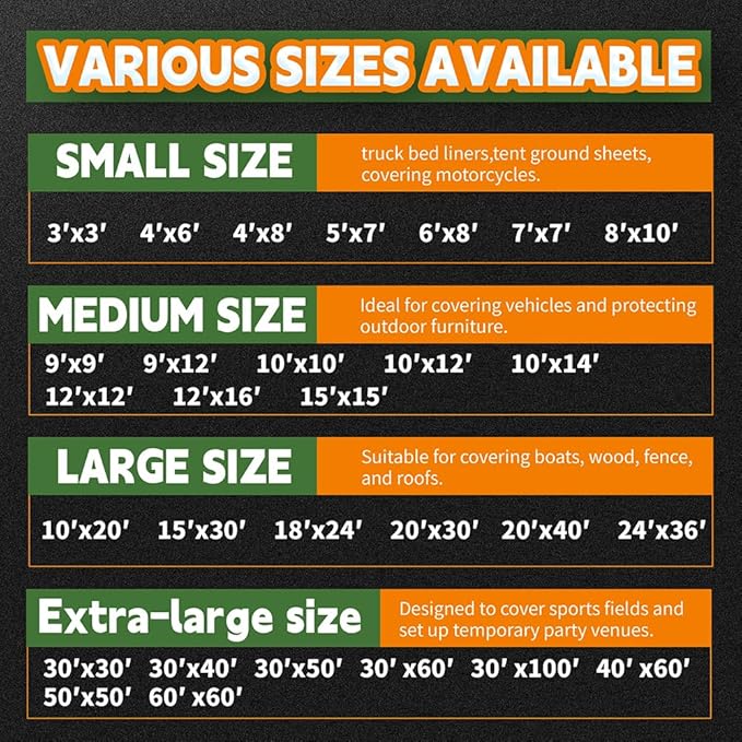Tarps Heavy Duty Waterproof 20x30 Feet, 10Mil Multipurpose Large Tarp Cover with Metal Grommets and Reinforced Edges, Silver/Brown Tarp by RAINDEWAY