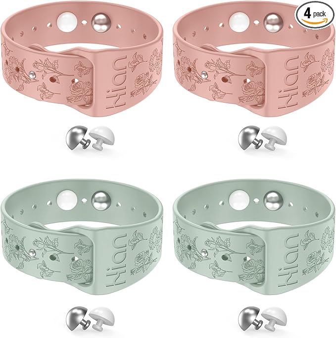 Hion Motion Sickness Bracelets Sea Sickness Wristbands for Motion Sickness/Morning Sickness/Pregnancy Nausea Anti Nausea Wristband Acupressure Nausea Bands Motion Sickness Bands（2Pairs-Pink+Beryl