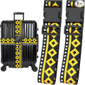 Geometric Arts Luggage Straps for Suitcases, Adjustable Luggage Travel Belt to Keep Luggage Security While Travel, Strong Polyester Fabric, Easy-to-Recognize Funny Pattern Travel Accessories, 2 Pack