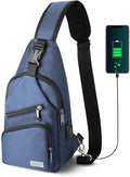 AMJ Crossbody Sling Bag Men Women, Casual Shoulder Backpack, Chest Daypack Satchel for Hiking Travel