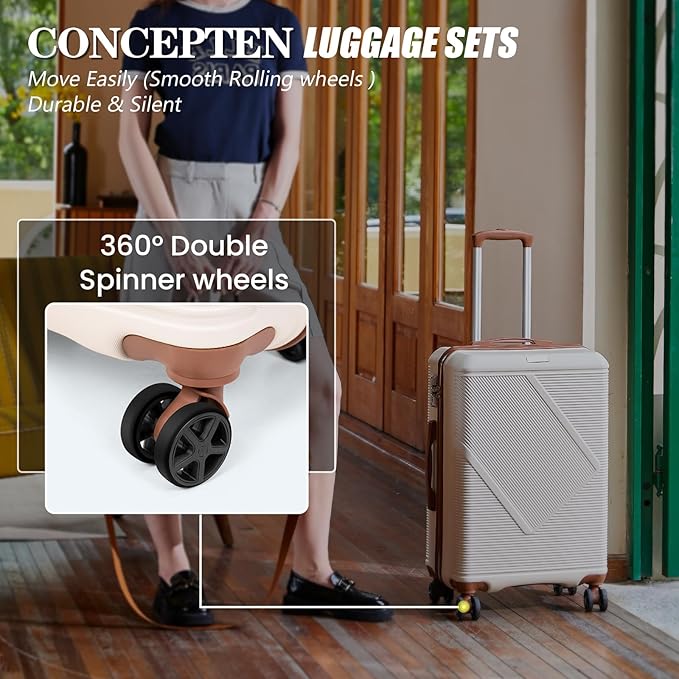Luggage Sets 5 Piece, Suitcases With Wheels, Lightweight Travel Luggage Set With TSA Lock, ABS Hardshell Carry On Suitcase Set, DarkGreen