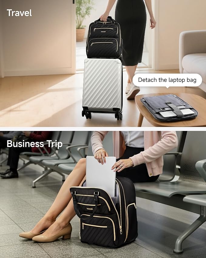 LUGGEX Underseat Carry On Luggage with Wheels, Stylish Lightweight Under Seat Luggage, Soft Sided Personal Item Suitcase for Short Trip (Chestnut Black, 16 Inch)