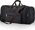 Felipe Varela 60L Duffle Bag for Men, Large Canvas Expandable Duffle Bag for Travel, Mens Carry on Luggage Weekender Gym Overnight Duffel Bags for Traveling, Black