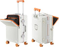 Hard Shell Luggage 20 Inch Travel Luggage, 22x14x9 Airline Approved with TSA Lock, PC+ABS Aluminum Frame, Lightweight Travel Luggage 20'' 24'' 26'' Carry-On (orange, 20 inch)