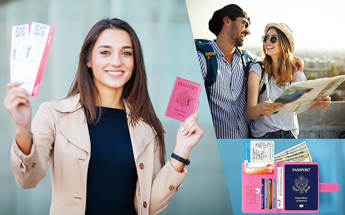 Passport Holder Cover Wallet RFID Blocking Leather Card Case Travel Accessories for Women Men (#Claybank)