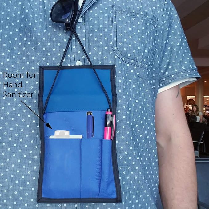 Specialist ID 2 Pack - Travel Passport Wallet - 4 x 3 Display Window - Adjustable Lanyard w/Pen Slots and 3 Pockets for Money, Ticket, Document (Assorted)