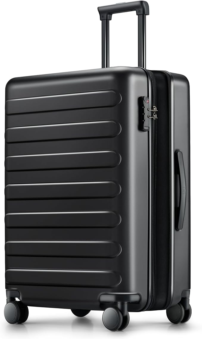 Carry on Luggage 22 X 14 X 9 Airline Approved, 20 Inch Luggage for 3-5 Days Travel, Double Spinner Wheels, 100% Hardshell PC, TSA Lock (00-Black (Expandable), Checked 24-Inch)