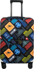 Explore Land Travel Luggage Cover Suitcase Protector Fits 31-32 Inch Case (Bon Voyage, XL)