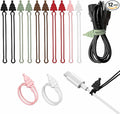 Nearockle Silicone Cable Ties Cord Organizer, 12Pcs 4.5" Reusable Cute Christmas Ties for Bundling Electrical Wire in Home, Office, School, Travel Essentials (Multicolor)