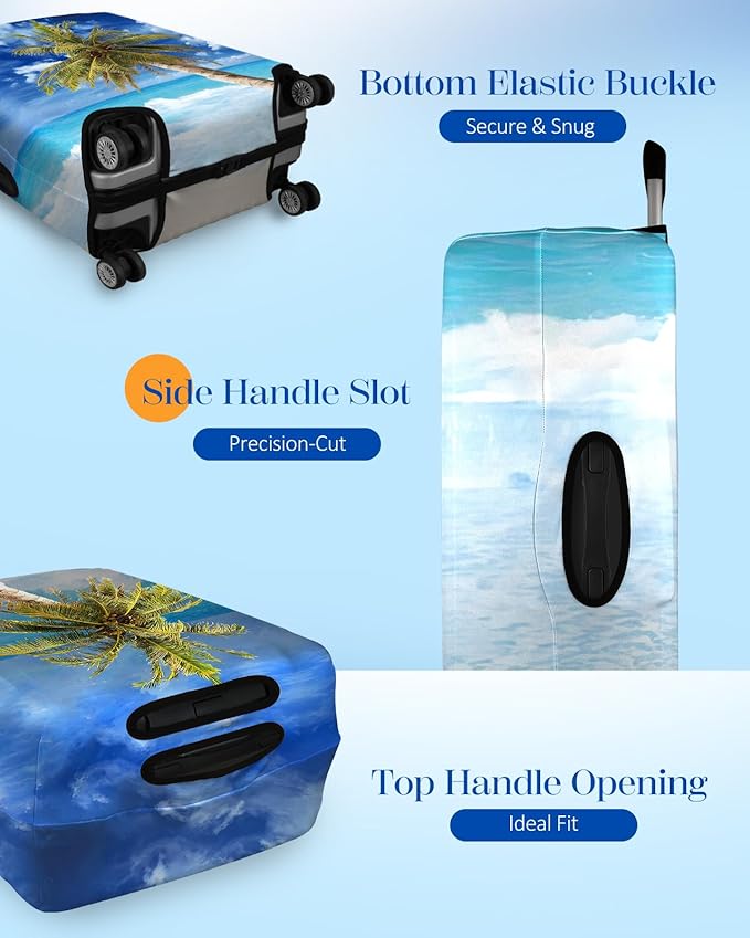 Slohif Luggage Cover for Suitcase Tsa Approved Protector - Luggage Sleeve Large Suit Case Cover Travel Stretch Baggage Case Protective Washable Fit 28-30 Inch Hawaii L